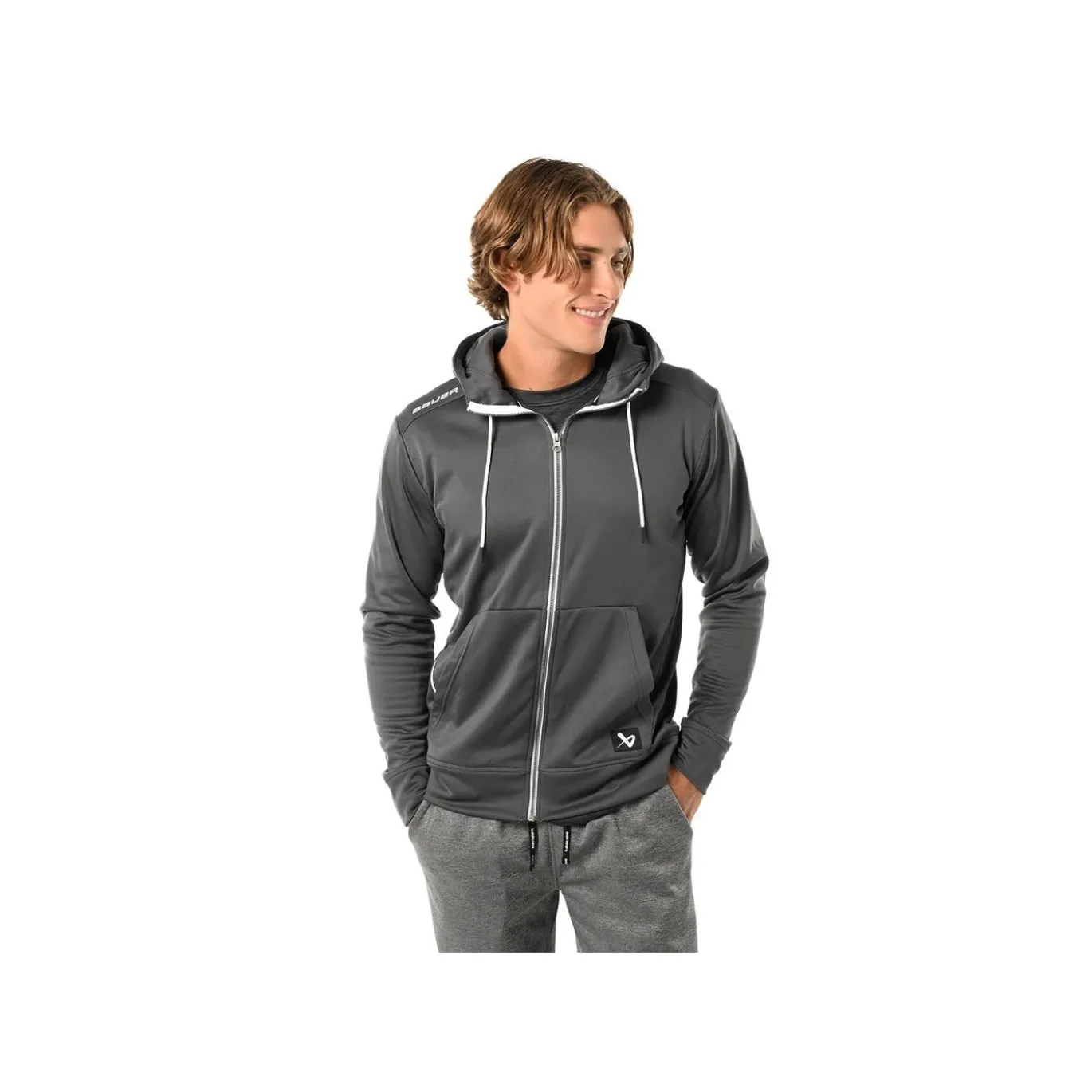 Bauer Hoodie Team Fleece Zip Sr Grey