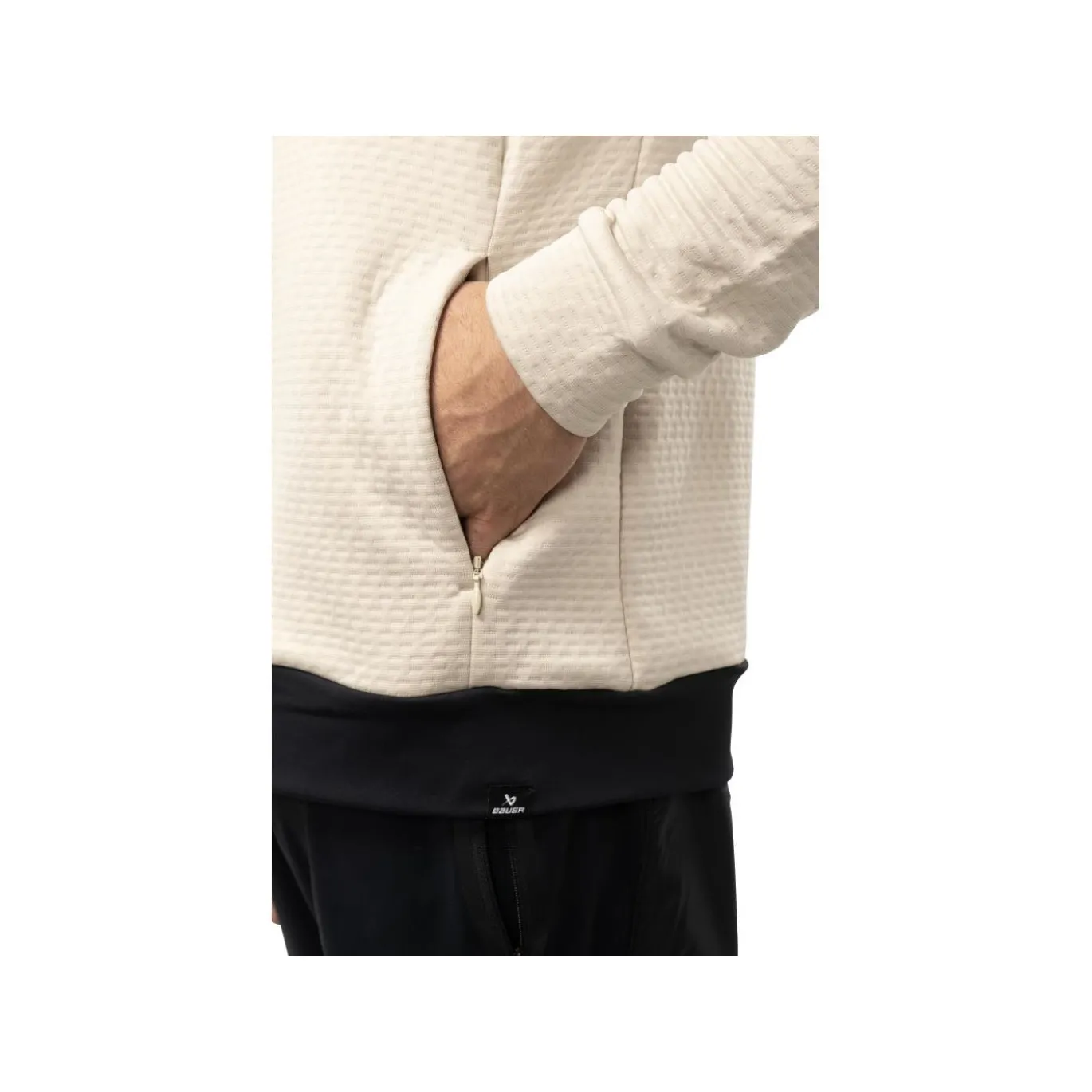 Bauer Tröja Full Zip FLC Texture Sr White
