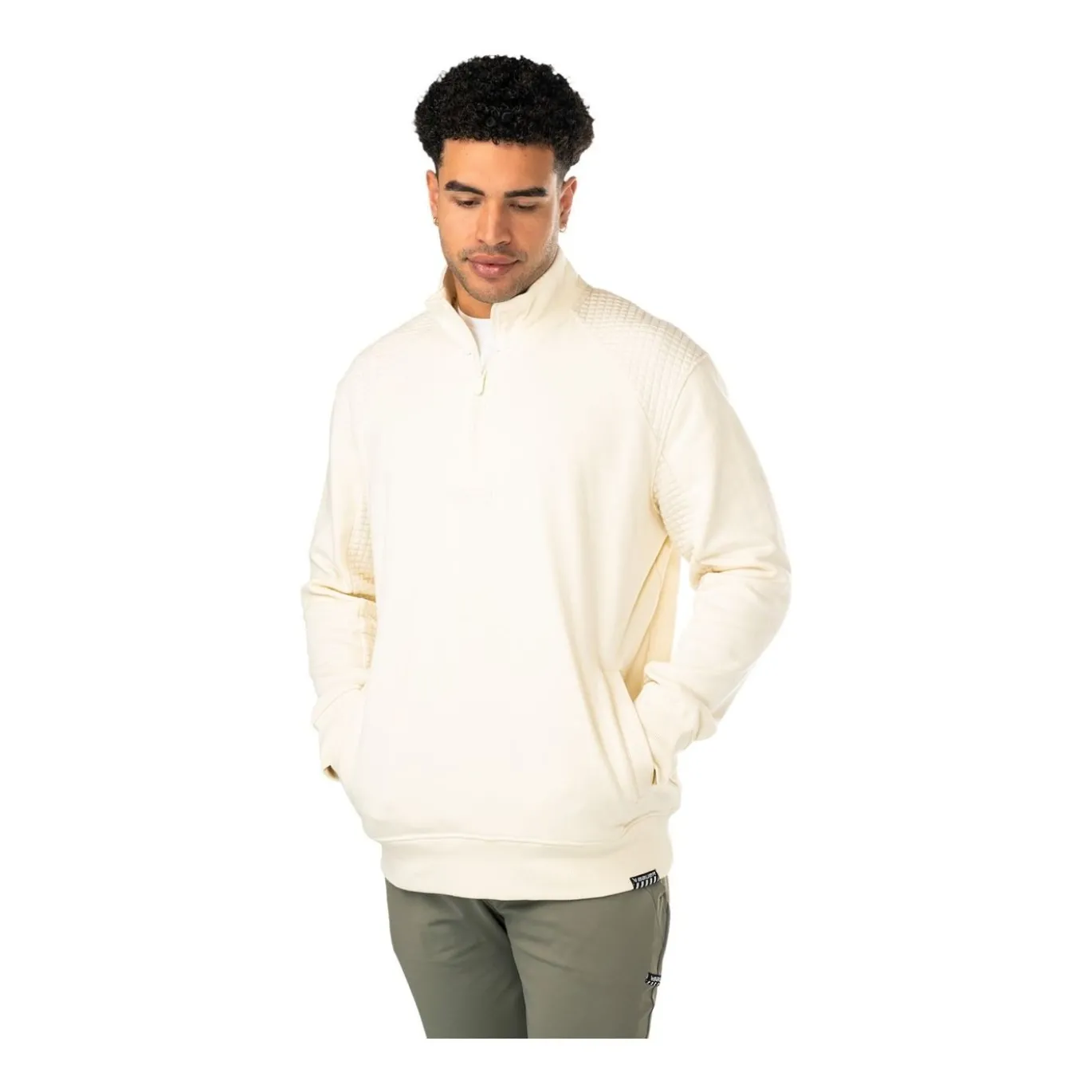 Bauer tröja Quilted 1/4 Zip Sr Cream