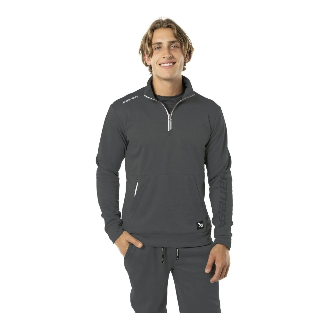 Bauer Tröja Team Fleece 1/2 Zip Sr Grey