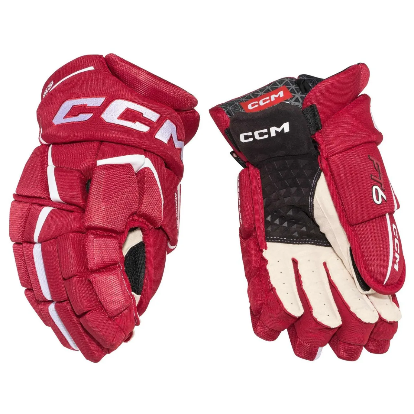 CCM Hockeyhandskar Jetspeed FT6 Jr Red/White