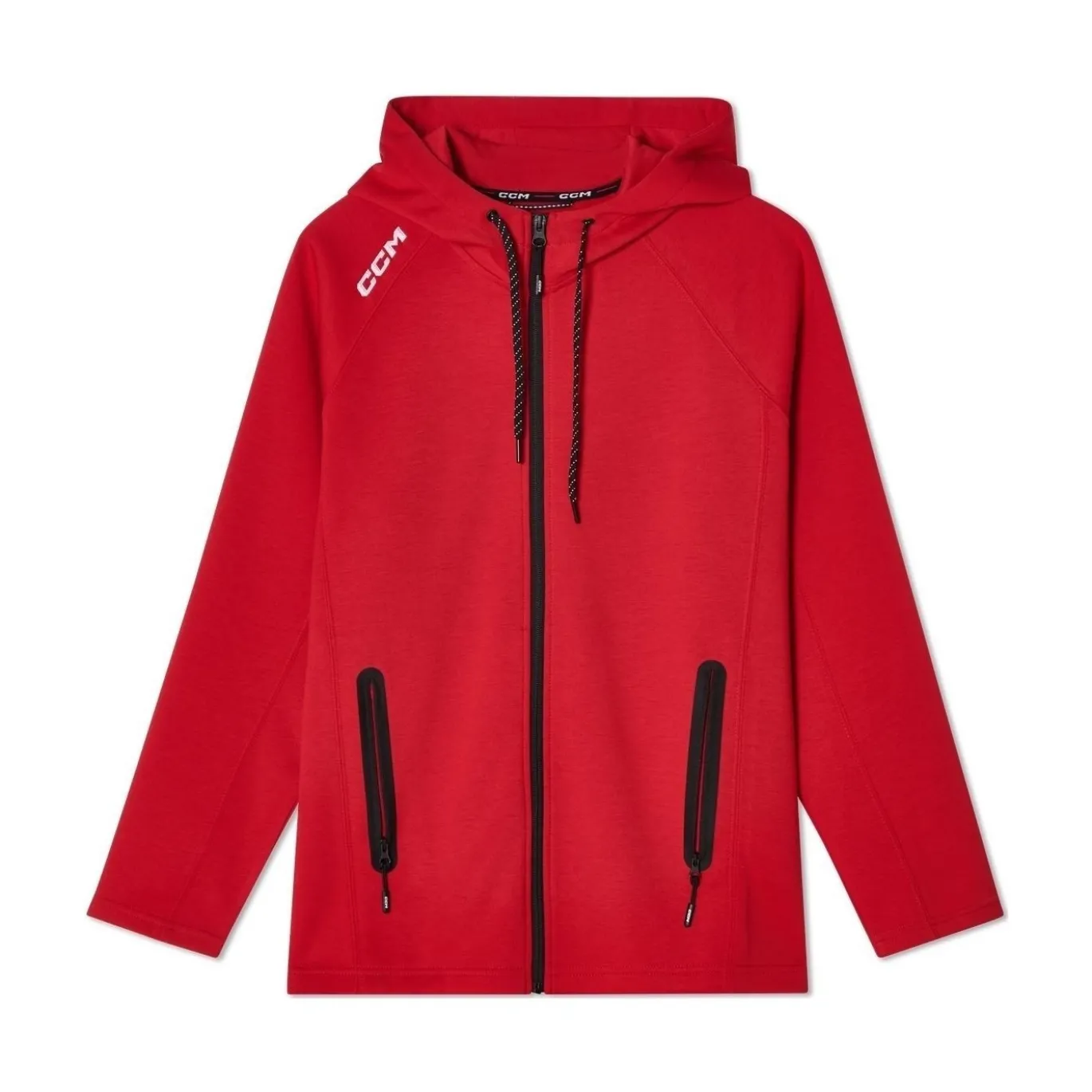 CCM Hoodie Full Zip Tech Fleece Sr Red