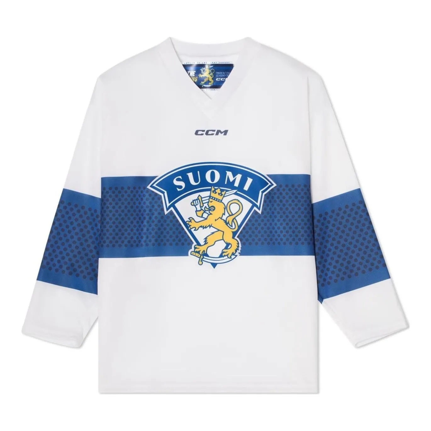 CCM Matchtröja Replica Team Finland Jr White