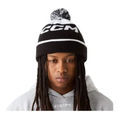 CCM Mössa Pom Knit Polar Fleece Team Black