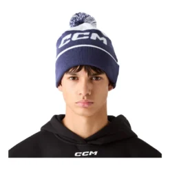 CCM Mössa Pom Knit Polar Fleece Team Navy