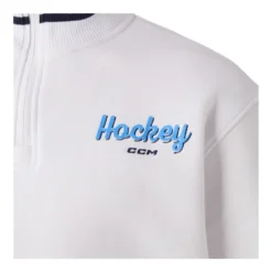 CCM Tröja Stripe Quarter Zip Sr White