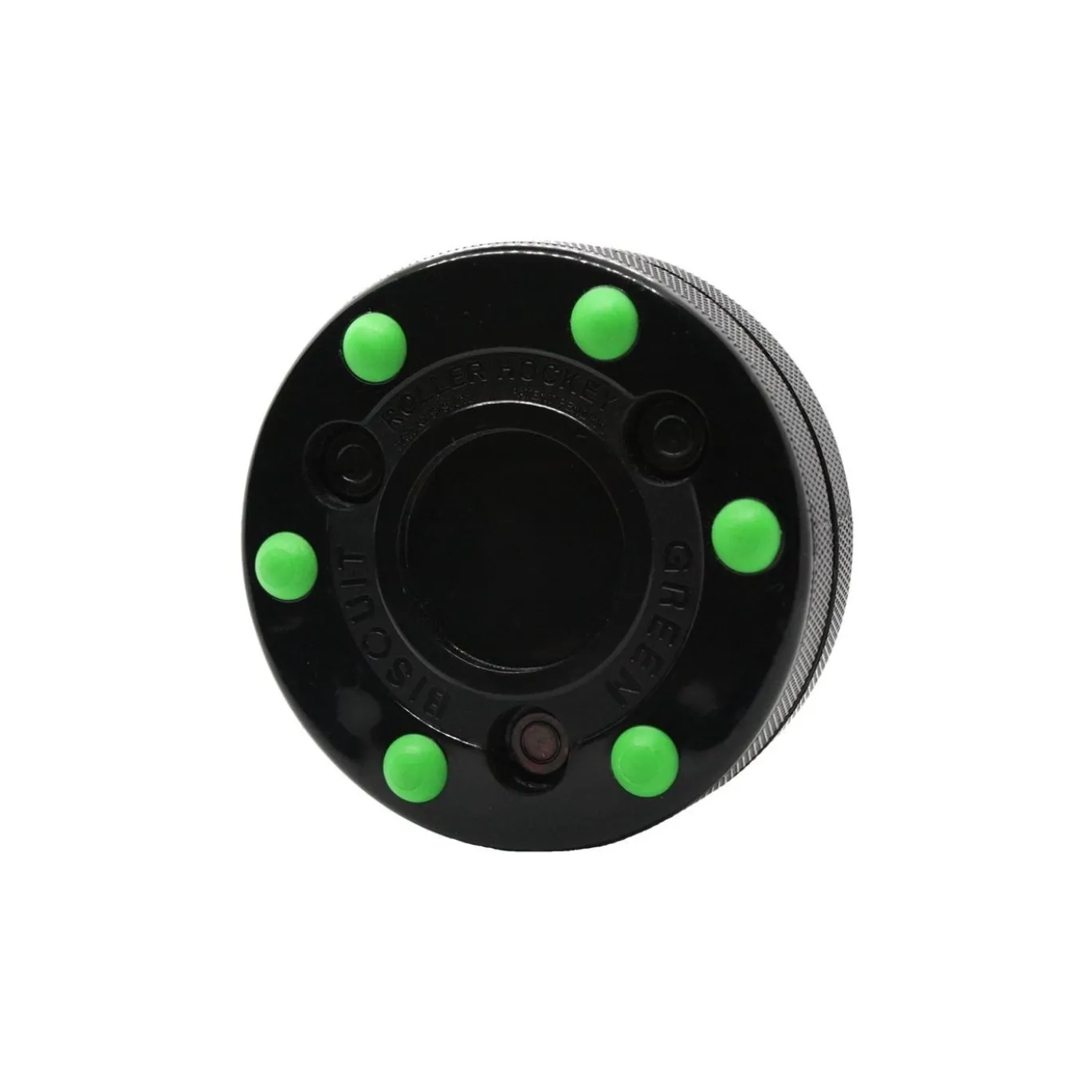 Green Biscuit Puck Roller Hockey - SVART