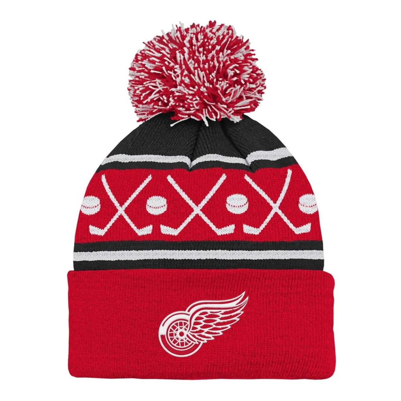 Outerstuff Mössa Face-Off Pom Yth Detroit Red Wings