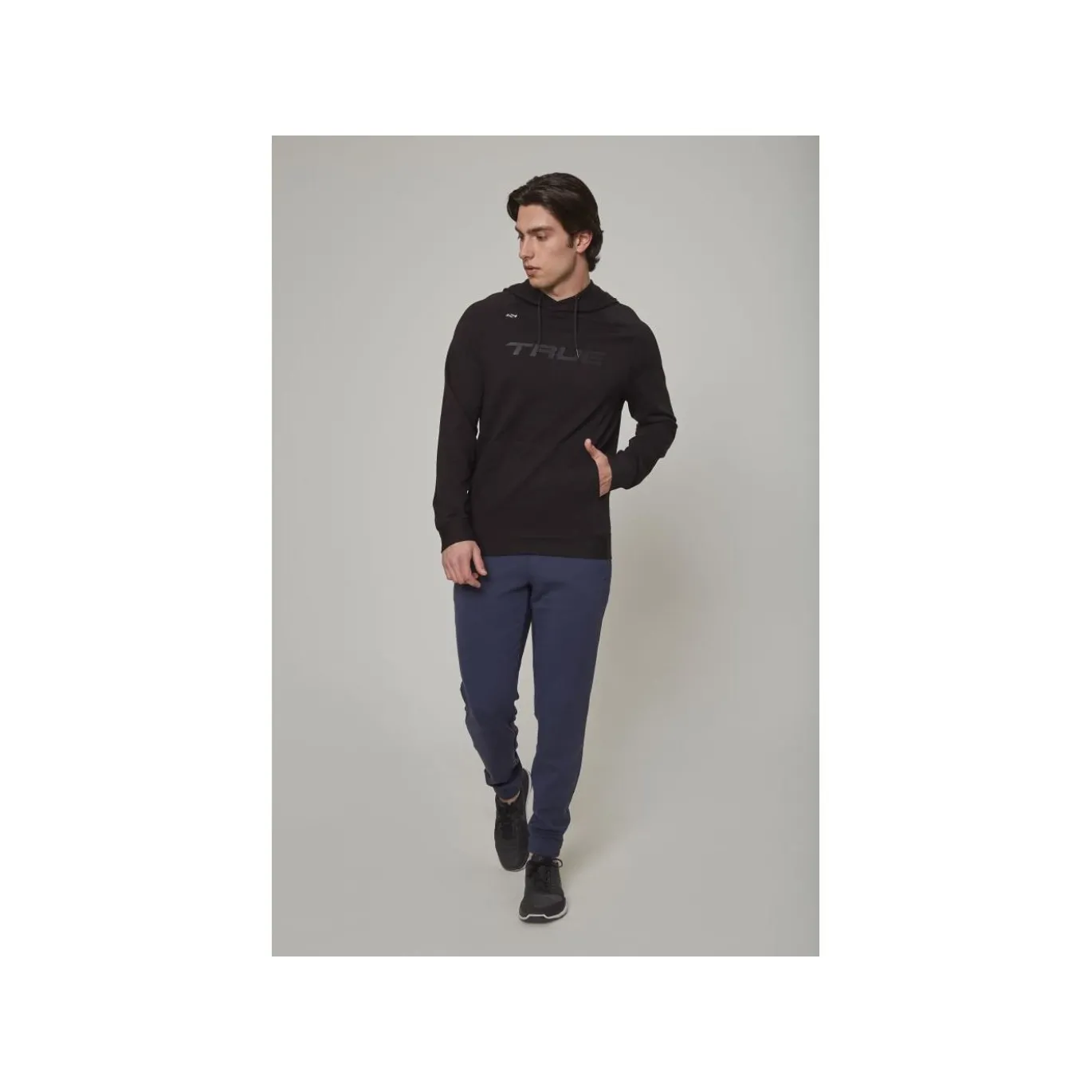 TRUE Hoodie Terry Graphic Sr Black